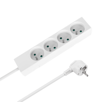 Prailgintuvas 4 lizdai 5m prancūziško tipo be jungiklio (3x1.5 mm) Rebel baltas