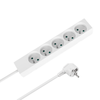 Prailgintuvas 5 lizdų 2 m prancūziško tipo be jungiklio (3x1.5 mm) Rebel baltas