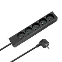 Prailgintuvas 5 lizdai 5m prancūziško tipo be jungiklio (3x1.5 mm) Rebel juodas