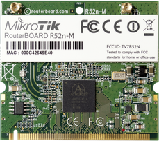 Maršrutizatoriaus plokštė / Wi-Fi kortelė R52Nm dviejų dažnių mini PCI, 802.11a/b/g/n, 23dBm, MMCX