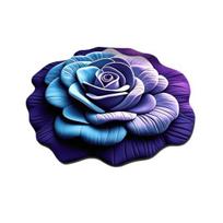 3D Rose Flower Area Rug Non-slip Washable Absorbent Plush Floor Mat Irregular 60cm