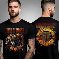 New Gun N Rose Skeletons Tour 2025 Two Sided Unisex T-Shirt High-end Luxury Is for Both Men and Women Top Y2k Summer S brown