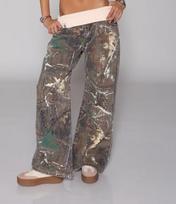 Baggy Camouflage Women Jeans Y2k Harajuku Vintage Low Waist Wide Leg American Style Denim Trousers Gyaru Hip Hop Streetwear XS