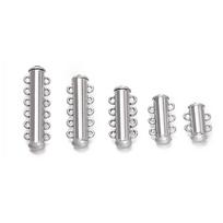 5pcs/Lot 2~6 Strands Alloy Slide Tube Lock Clasps Connector for DIY Multi-Strand Layering Necklace Bracelet Jewelry Making 2 Rows