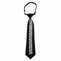 Locomotive Style Rhinestone Tie Choker Black Crystal Long Necktie Geometric Necklace Pre-tied Tie Cool Girls / Boys juoda
