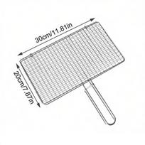 Durable Stainless Steel Fish Grilling Rack Square Double-sided Meat Grilling Rack Thickened High Temperature Resistant BBQ Grill