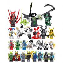24 Styles Psychedelic Shadow Justice Villain Snake Ninja Building Block Figure Set with Weapons Assembly Toy