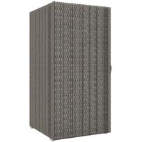 PE rotango sodo spintelė su 2 skyriais, 60x63x120cm, pilka 60 x 63 x 120 cm