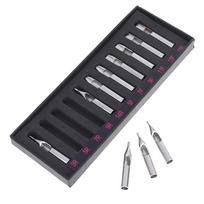 11 Pcs Tattoo Stainless Steel Nozzle Tips Tubes Set Kit For Tattoo Machine Grip