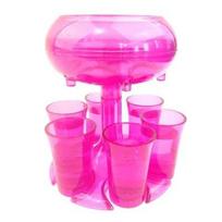 6-Shot Glass Dispenser Holder Wine Whisky Beer Rack Bar Accessory Drinking Party Games Tools rožinė