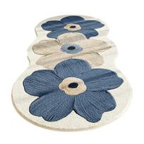 Flower Area Rug Soft Non Slip Bedroom Rug Vintage Spring Floral Pattern Washable Floor Mat for Living Room Bedroom Bathroom Kitchen 40*60cm mėlyna