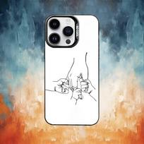 Baby Mom daughter Son Dad Hand Phone Case For iPhone17,16,15,14,13,12,11 Plus,Pro Max Black Candy Matte Shockproof Cover iPhone11PROMAX gray