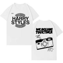 Men Women Cozy Oversized Tshirt Singer Harry Styles Together Album Tour T-shirt Casual Cotton T Shirt S black