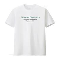 Lehman Brothers Mėnesio darbuotojas Juokingi kriptovaliutų marškinėliai 2008 m. rugsėjui Vintažiniai Unisex XXL white