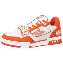 Louis Vuitton Trainer Low 'Velcro Strap - Orange Monogram Denim' 1A9ZBI 41.5