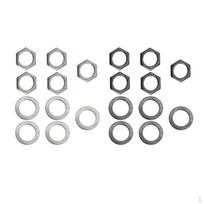 10 Pieces Iron Electric Guitar Bass Output Socket Nuts with Washers M9 gray