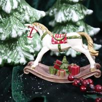 Christmas Decoration Gift Resin Rocking Horse Home Living Room Bookcase Room Decoration Ornaments Gift For Friends One Size