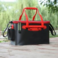 Fishing Bucket Foldable Fish ,Outdoor Camping EVA Bag, Multifunctional for Black S red