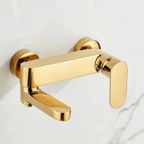 Tuqiu Gold Bathtub Shower Faucet Set Wall Mounted Bathrom Shower Faucet, Bathroom Cold and Hot Bath and Shower Mixer Taps Brass beige