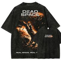 Horror Shooting Game DEAD SPACE Graphic Print TShirt Men Women Vintage Washed Cotton Solf Casual Oversized Top Summer New Tee S black