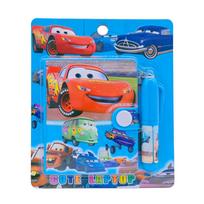 Cars Pixar 3 Lightning Mcqueen Cartoon Pocket Book Cute Mini Notebook Student Pen Stationery Set Reward For Kids Gift red