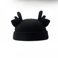 Casual Cotton Melon Skin Hat Solid Color Adjustable Docker Cap Brimless Deer Ear Beanie Hat Spring Summer