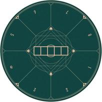 Round Portable Poker Table Area Rug, Traveling Card Game Floor Mat, Unique Poker Theme Decor Including Easy Carry Handle 80