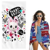 G-Gabbys D-Dollhouse Beach Towel Microfiber Soft Absorbent Quick Dry Cute Cartoon Design Perfect Kids Beach Accessories 40X60CM black