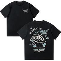 Ariana Grande Twilight Zone Think Again T-shirt Men's Women Vintage High Quality Cotton Tshirts Fashion Casual Soft Tee Y2K Tops XS