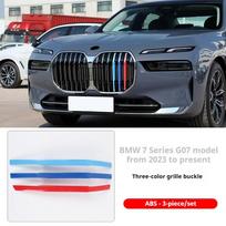 3Pcs ABS material Car Racing Front Grille Trim Strips For BMW 7 Series G70 2025 M Grill Clip Car Interior Accessories