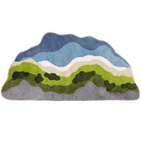Bedside Carpet Bathroom Entrance Mat Anti Slip Carpet Irregular Door Mat 40*60cm gray