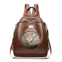 Multifunctional Shoulder Bag Women's Lightweight Travel Backpack geltona/ruda