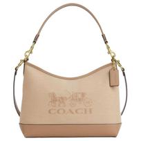 Coach Laurel 31 Horse And Carriage Pattern PVC Shoulder Bag Large Women shoulder bag Light-Yellow CAK91-IMLG6 Basic Set (Bag+Dust Bag) beige