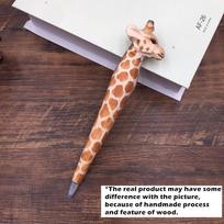 Wood Carving Pen Handmade Wooden Animal Black Color Ink Pens for Writing Signature Decoration Office School