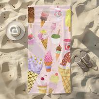 Ice Cream Printed Towel For Swim Yoga Gym Quick Drying Soft and skin-friendly Beach Towels All-Season W30*H60(CM)