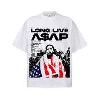 ASAP Rocky Long Live ASAP Graphic TShirt Unisex Women Hip Hop Rapper Casual Cotton Short Sleeve Classic Streetwear For Party S