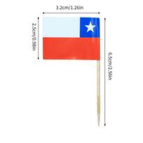 100Pcs Wooden Paper Toothpick Colorful National Flag Cake Picks Decorations For Sports Party Desserts Snacks and Foot