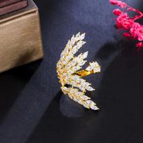Portable Gold Silver Olive Branch Ring Leaf Shape Open Adjustable Finger Jewelry Shiny Crystal Ring for Party Jewelry auksas
