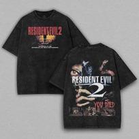 Resident Evil 2 tee Features iconic 3You Died double-sided S gray