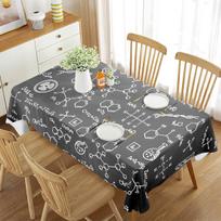 Chemical Formula Tablecloth Chemistry Experiment Test Tube Pattern Rectangular Table Cover for Dining Room Living Room Table 70x70cm