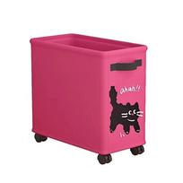 Cartoon Animal Print Rolling Storage Cart Cute Laundry Basket Dirty Clothes Basket  for Home