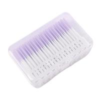 120Pcs/Box Oral Care Tools Silicone Interdental Brushes Super Soft Dental Cleaning Brush Teeth Cleaner Dental Floss Toothpicks šviesiai violetinė spalva