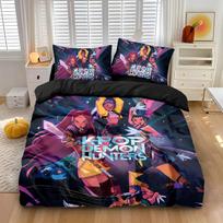 D-Demon Hunters K-Pop Girls Boys Group Printed Coreless Duvet Cover Multi Size Bedroom Dormitory Holiday Bedding Decoration EU Twin(135x200cm) black