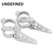 Chrome Motorcycle Headlight Bracket 39mm Front Fork Tube Mount Clamps For Harley Honda Suzuki Sportster XL 883 1200 Universal