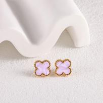 Four-leaf Clover Titanium Steel Earrings Classy Earrings Easiest for Matchelegant Earrings 13MM