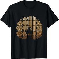 Melanin Queen Afro Hair Beautiful Black Woman T-Shirt S juoda