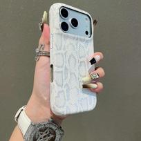 Snake Skin Bright Color Case For iPhone 17 16 15 14 13 Pro Max Premium Simulated Snake Learher Pattern Shockproof Cover iPhone17 Pro