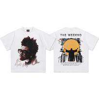 Hip Hop Rap The Weeknd Short Sleeve T-shirt Y2K High Street Tide Brand Vintage Loose Cotton Print T Shirts Unisex S juoda