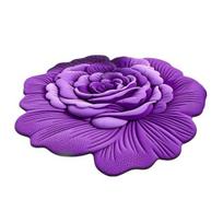 Floor Mat 3D Floral Design Non-Slip Dot-Embossed Backing Quick-Drying Plush Carpet Soft Comfort Bath Rug Home Decor 60cm H purple