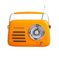 Bluetooth Radio with Metal Handle Vintage Cuisine Orange Shiny